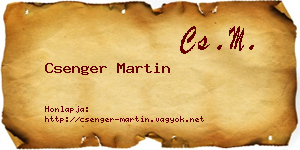 Csenger Martin névjegykártya