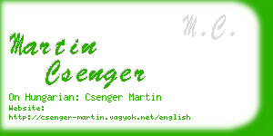 martin csenger business card